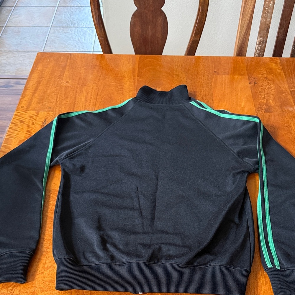 Fred Perry Black Track Jacket with Teal Green Stripes - Picture 5 of 7